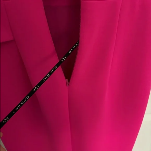 Black Halo Eve Gown Womens Size 0 Hendricks Hot Pink Draped Peplum Scuba Dress - Picture 7 of 8